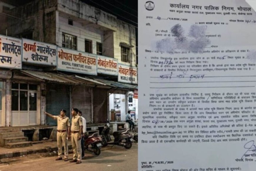 भोपाल-में-अवैध-दुकानों-पर-कार्रवाई-पर-सवाल,-बिना-नाम-और-तारीख-के-बांटे-नगर-निगम-के-नोटिस